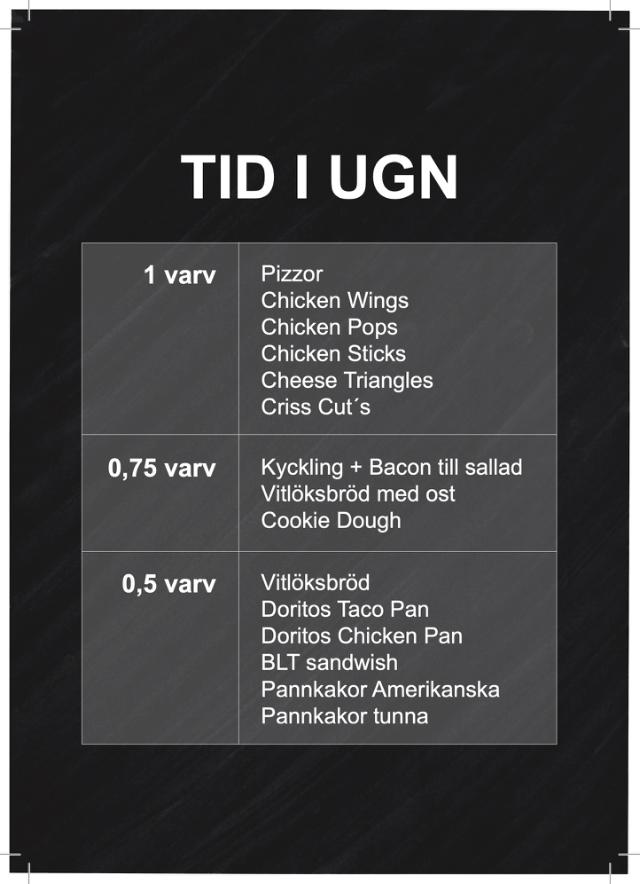 Tid i ugn